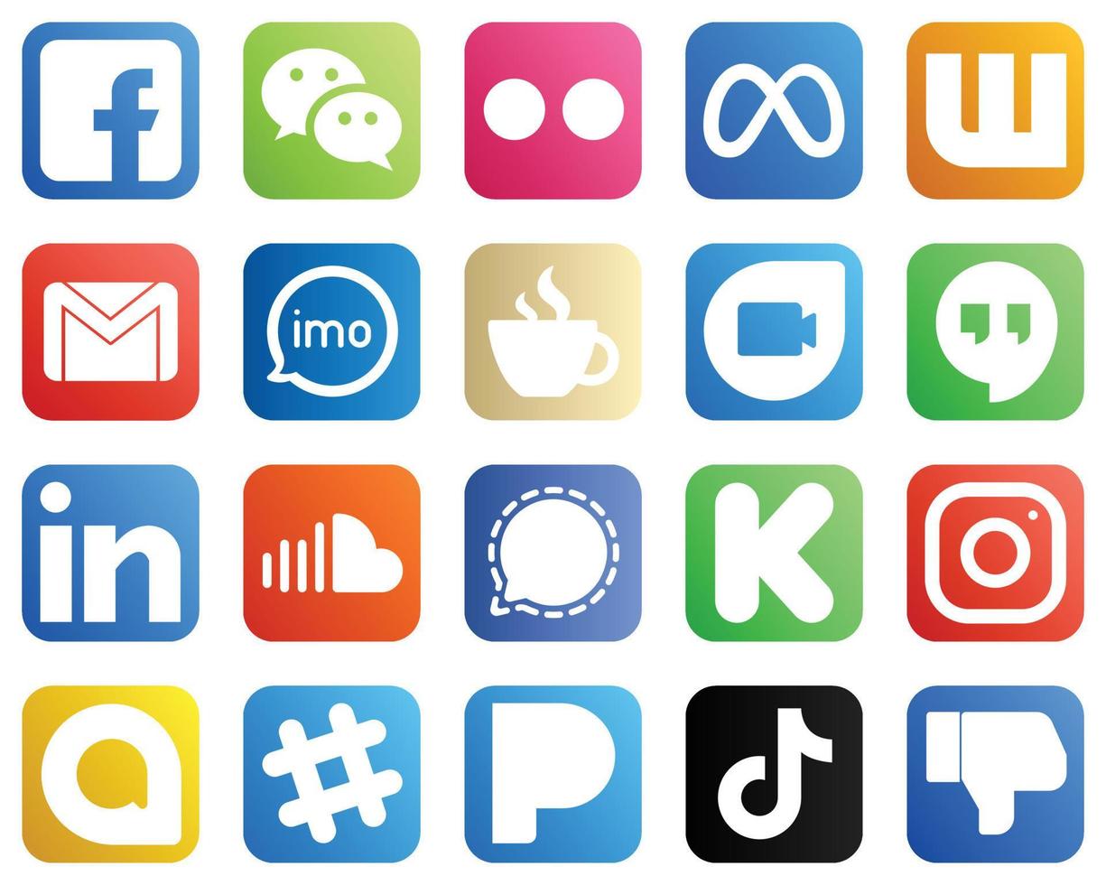 social media icons with names