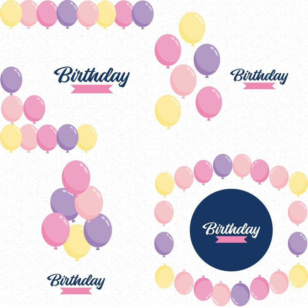 Vector illustration of aHappy Birthday celebration background with balloons. banner. and confetti for greeting cards