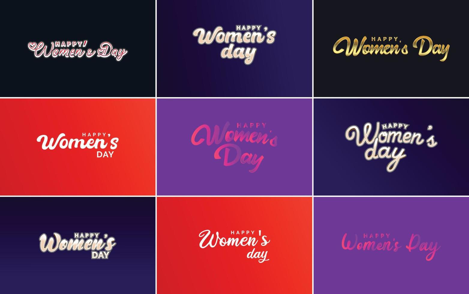 Set of Happy International Woman's Day signs. emblems. and design elements vector collection of signs. labels. and badges