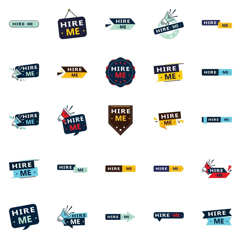 25 Dynamic Hire Me Banners to Get You Hired vector
