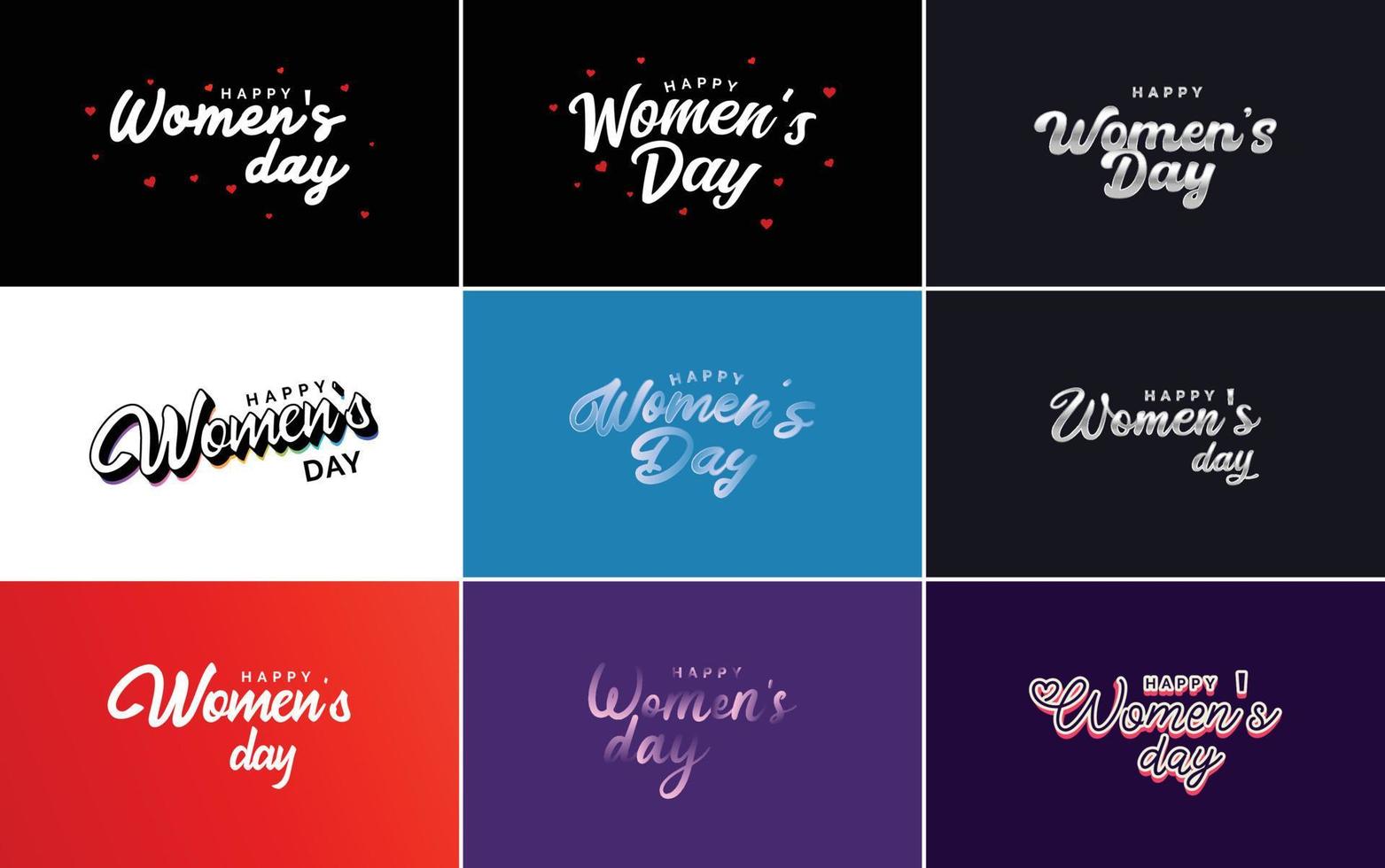 conjunto de carteles del feliz día internacional de la mujer. emblemas y elementos de diseño vector colección de signos. etiquetas. e insignias