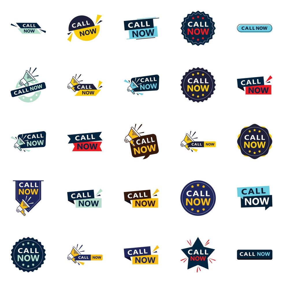 25 Versatile Typographic Banners for promoting calling in different contexts vector