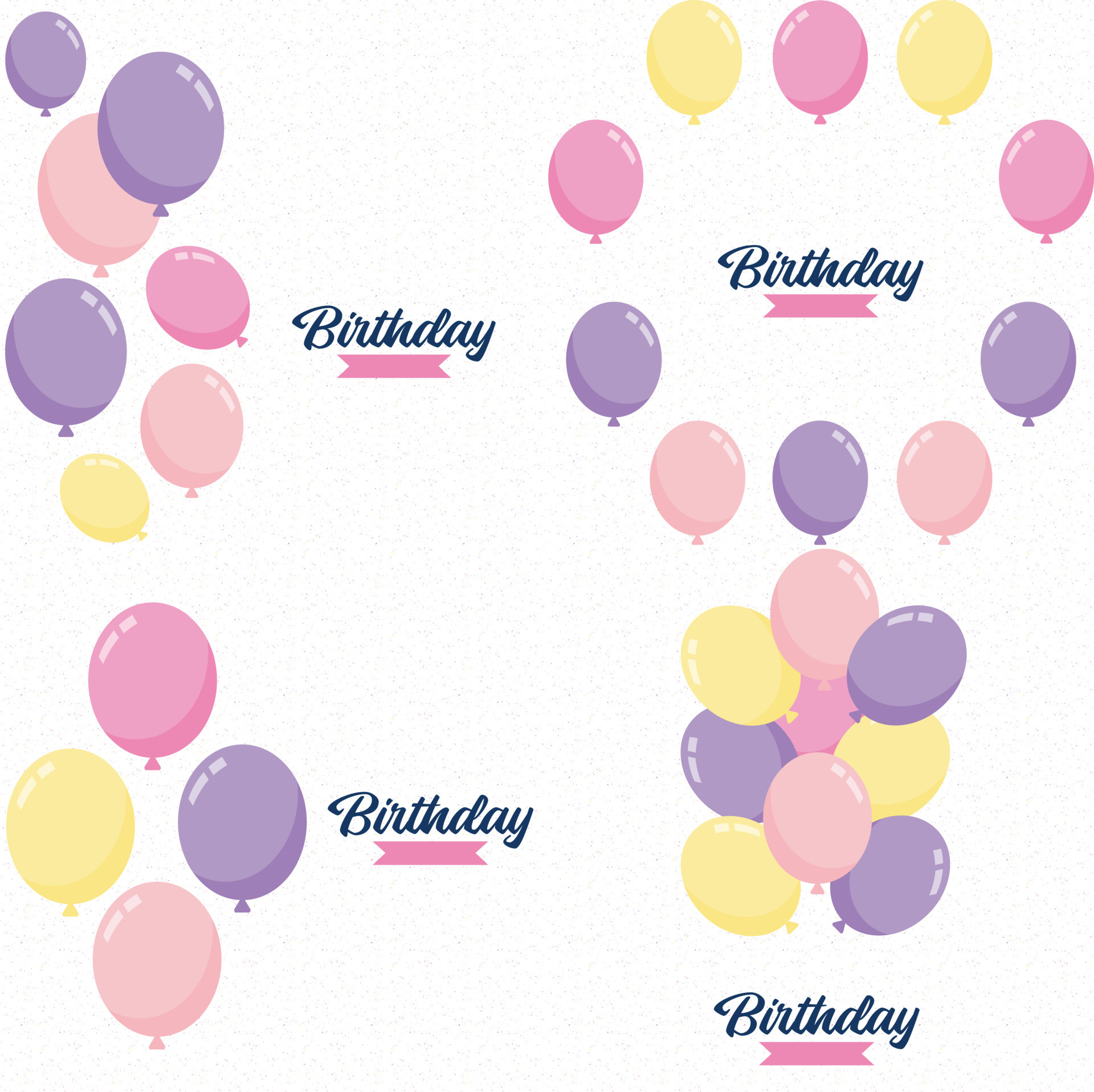 Elegant blue ballon and ribbon Happy Birthday celebration card banner  template background Stock Vector