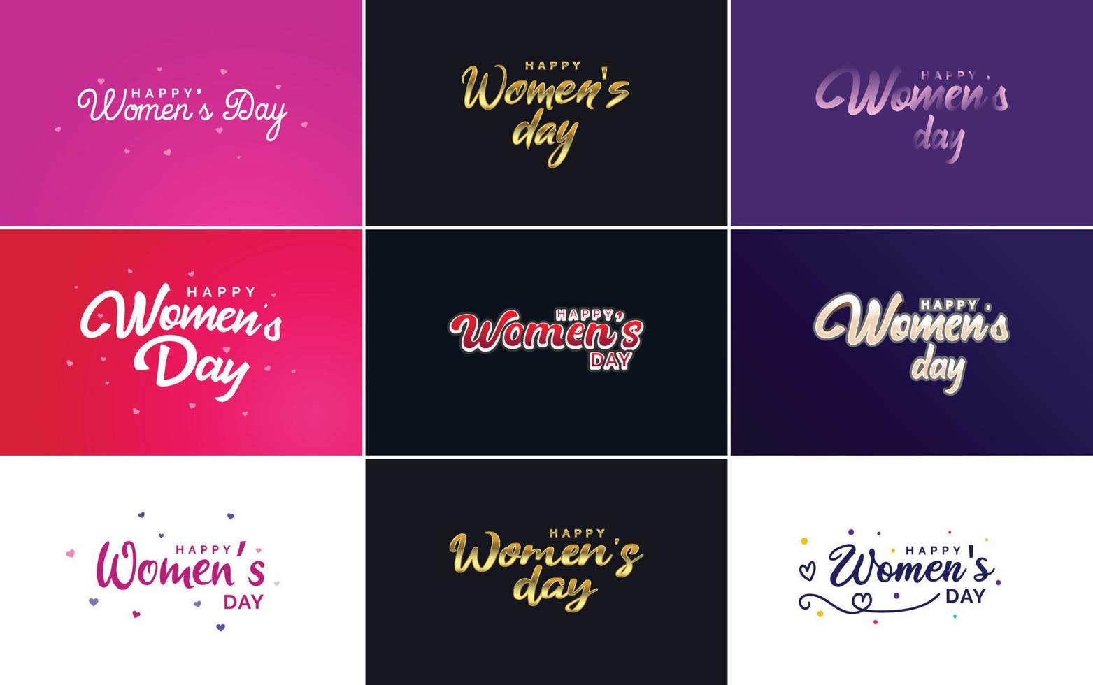 Set of Happy International Woman's Day signs. emblems. and design elements vector collection of signs. labels. and badges