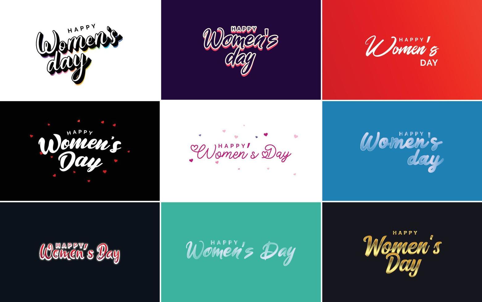 Set of Happy International Woman's Day signs. emblems. and design elements vector collection of signs. labels. and badges
