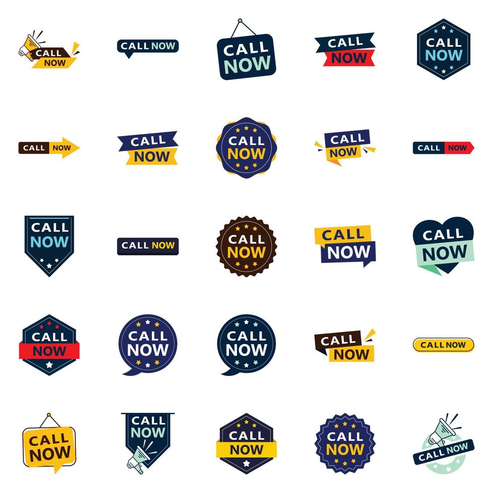 25 High quality Typographic Designs for a professional calling promotion Call Now vector