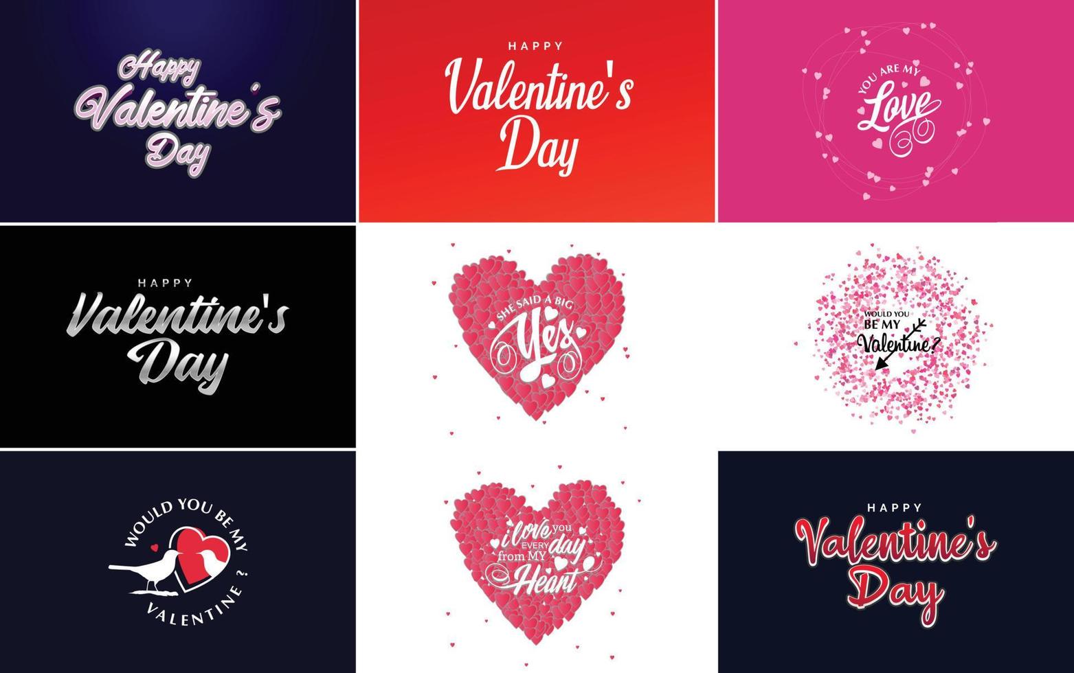 Be My Valentine lettering with a heart design. suitable for use in Valentine's Day cards and invitations vector