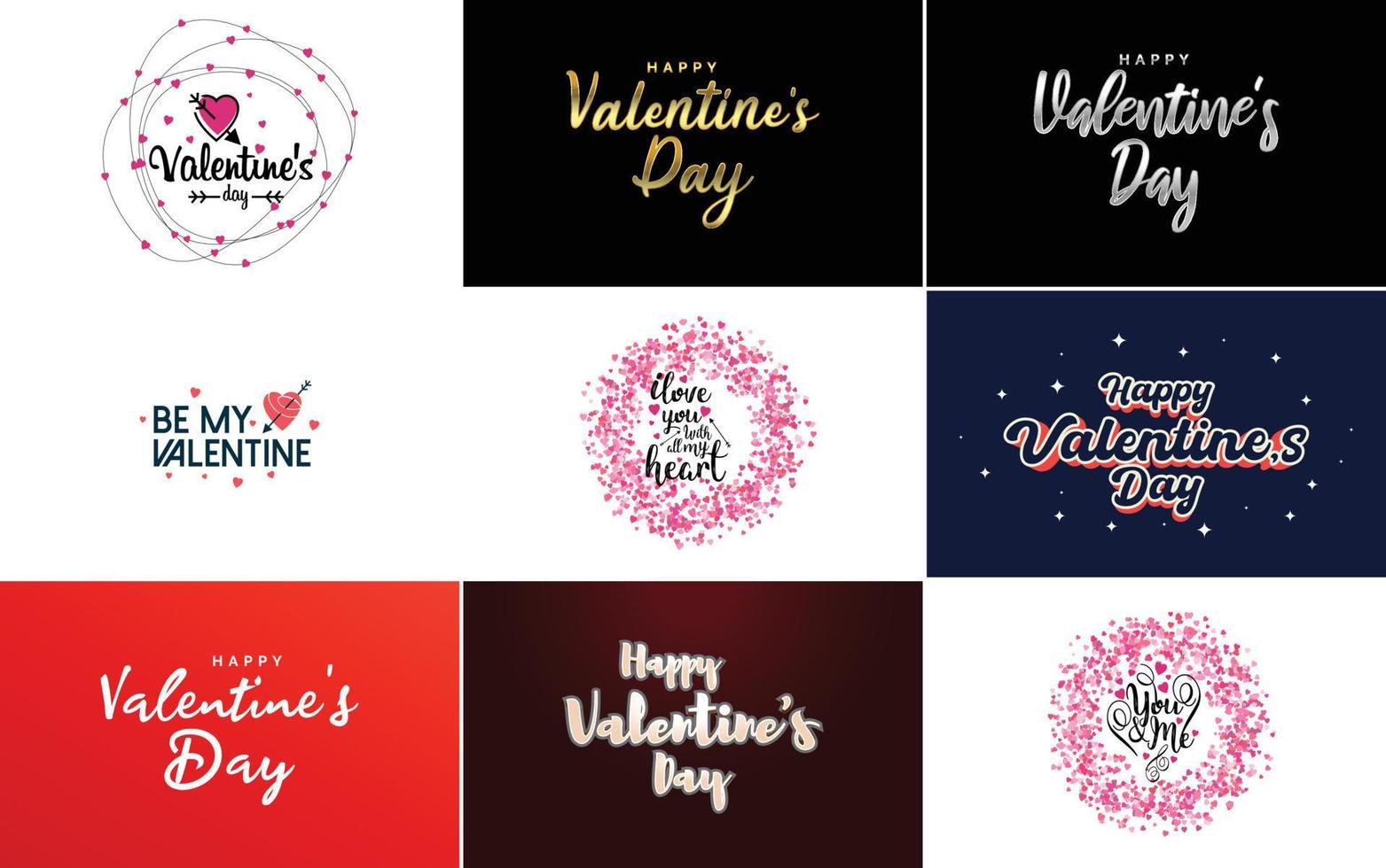 Be My Valentine lettering with a heart design. suitable for use in Valentine's Day cards and invitations vector