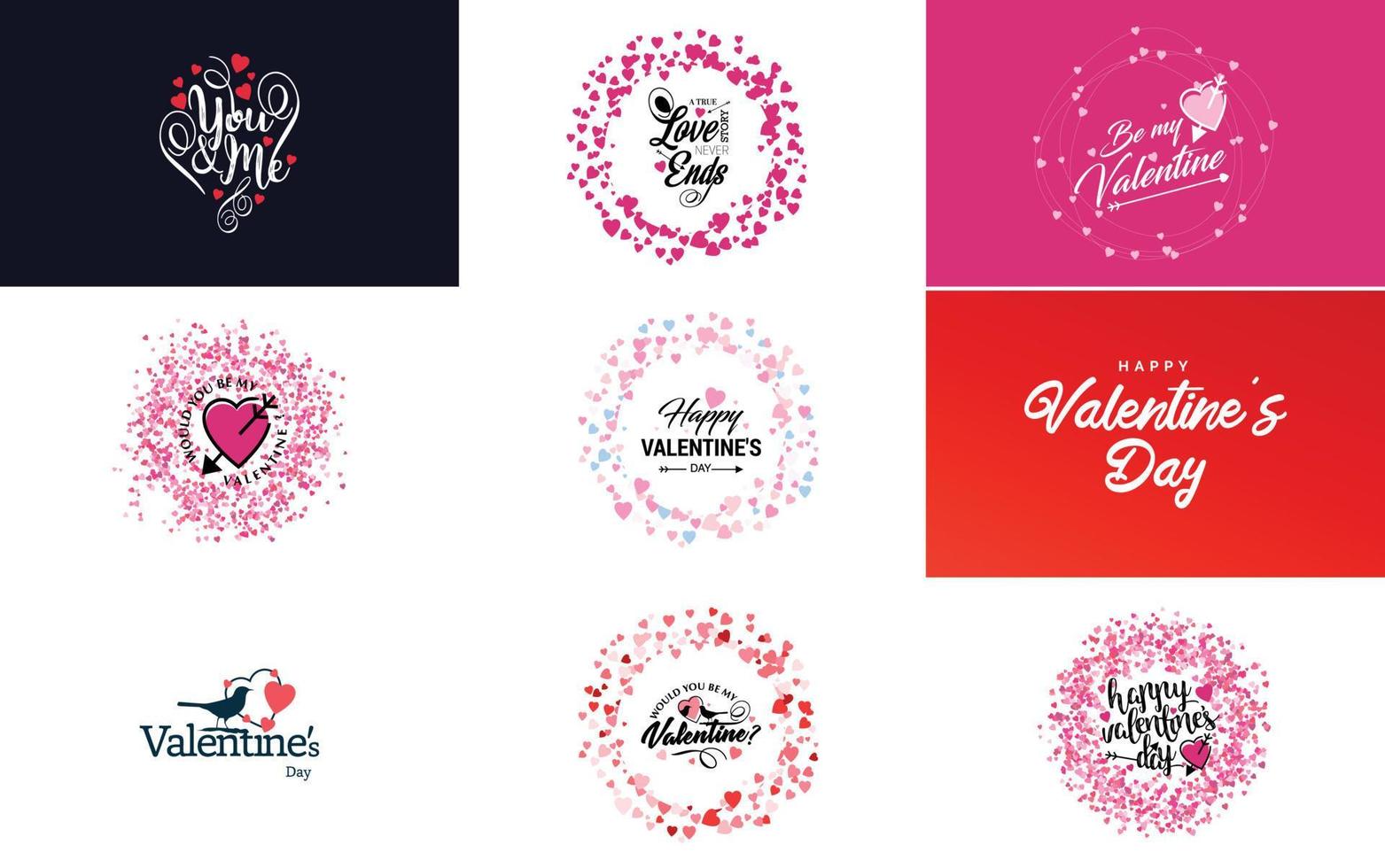Happy Valentine's Day typography poster with handwritten calligraphy text. isolated on white background vector illustration