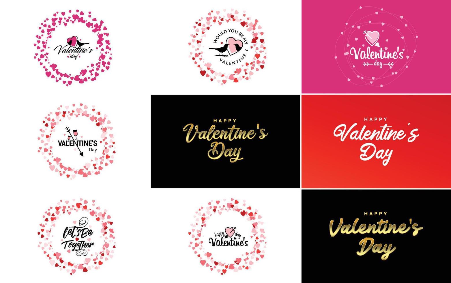Happy Valentine's Day typography poster with handwritten calligraphy text. isolated on white background vector illustration