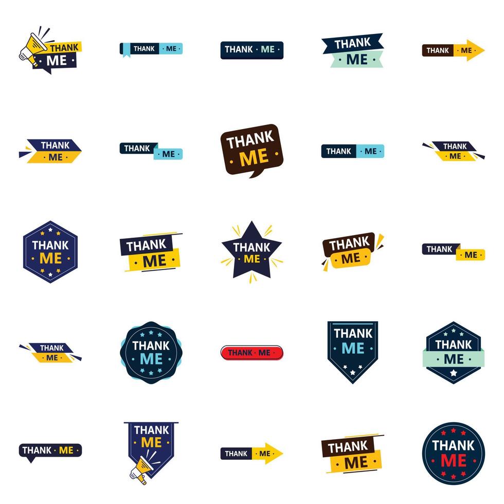 25 Creative Thank Me Banners to Show Your Appreciation vector