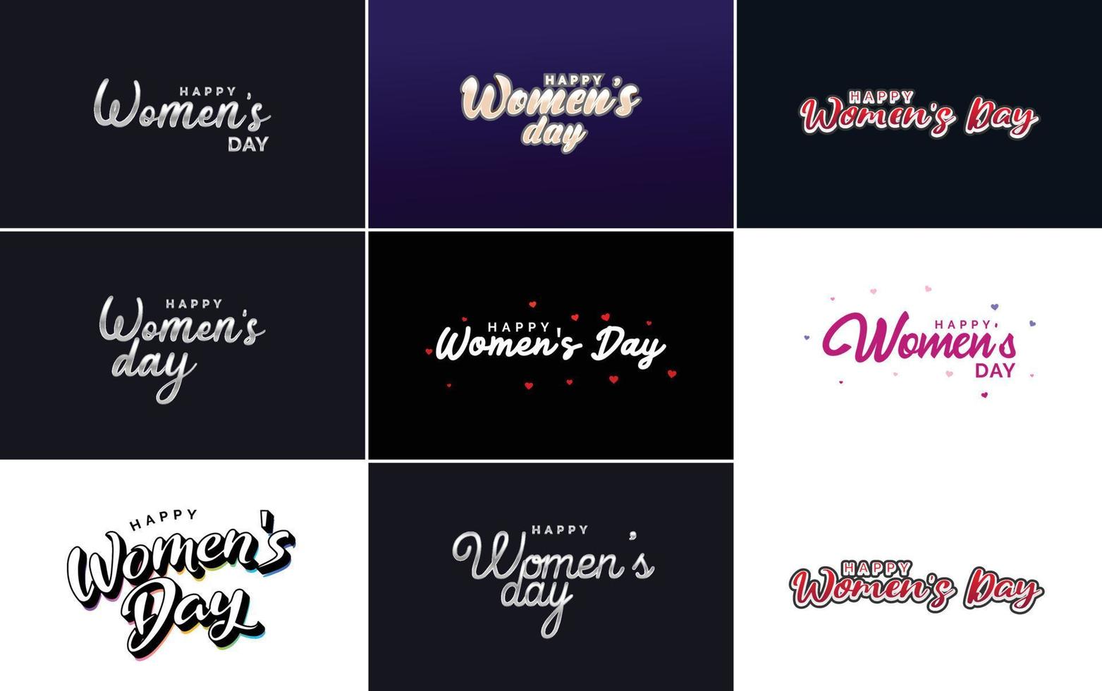 Happy Women's Day design with a realistic illustration of a bouquet of flowers and a banner reading March 8. featuring a gradient color scheme vector