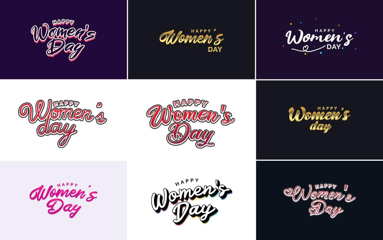 Set of Happy International Woman's Day signs. emblems. and design elements vector collection of signs. labels. and badges