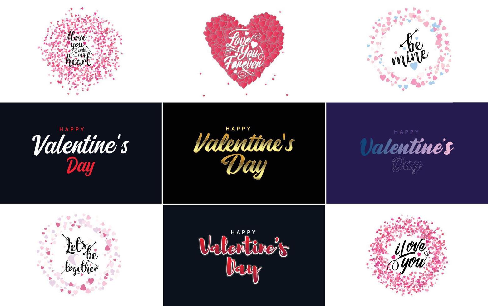 Happy Valentine's Day typography poster with handwritten calligraphy text. isolated on white background vector