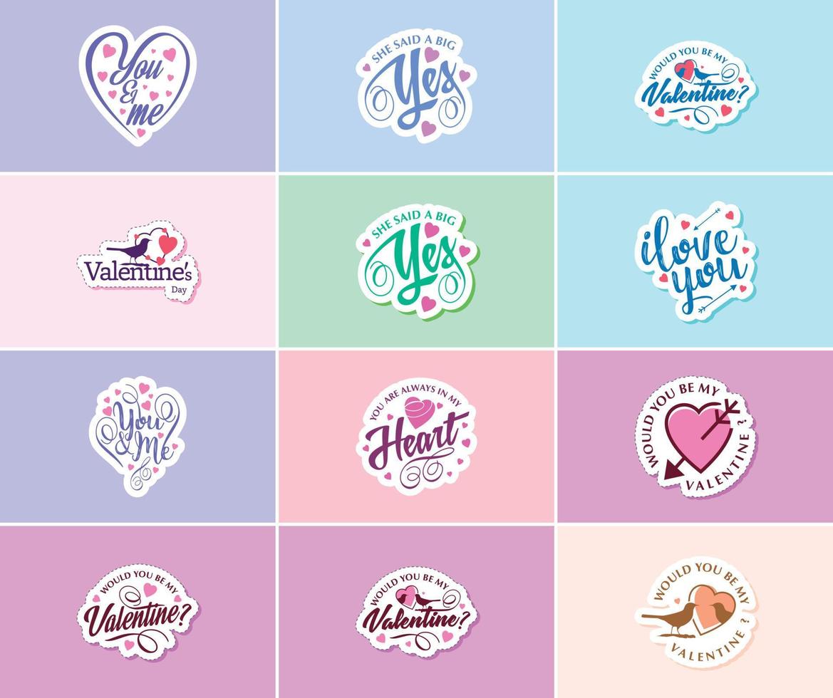 Valentine's Day Graphics Stickers to Share Your Love and Affection vector
