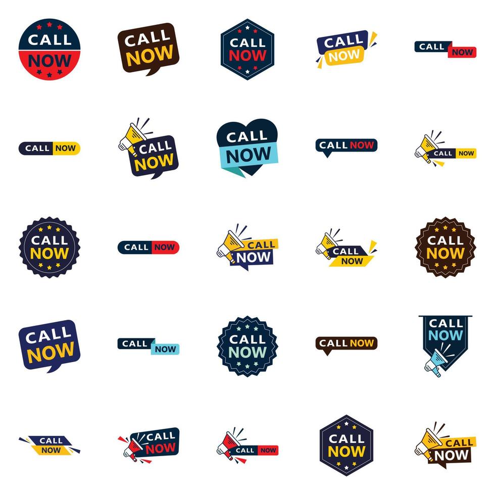 Don't hesitate 25 Eye catching Typographic Banners for calling vector