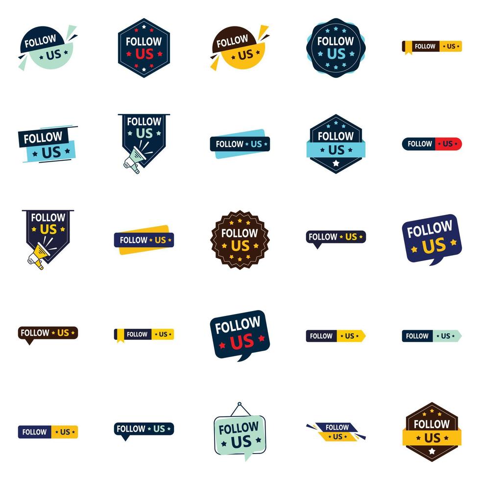 20 Vector Follow Us Banners for Snapchat and Instagram Stories