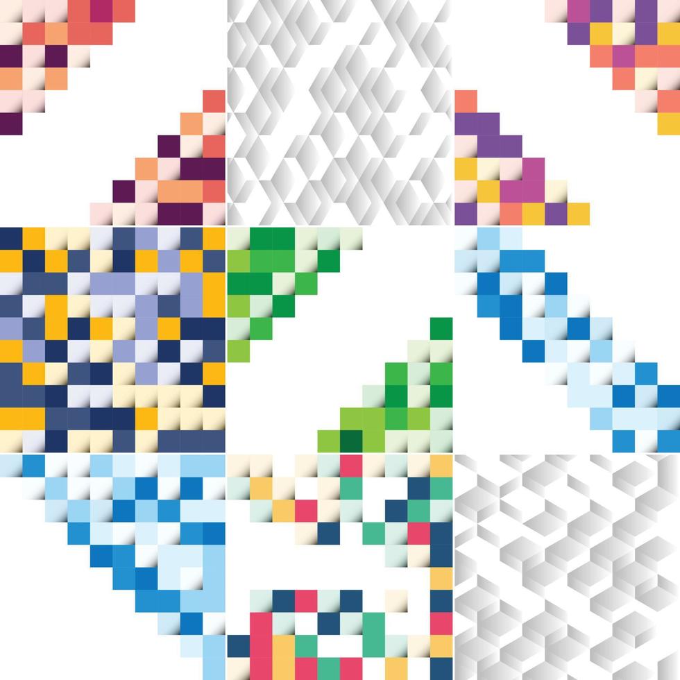 paquete de fondo cuadrado colorido abstracto de 9 disponible vector