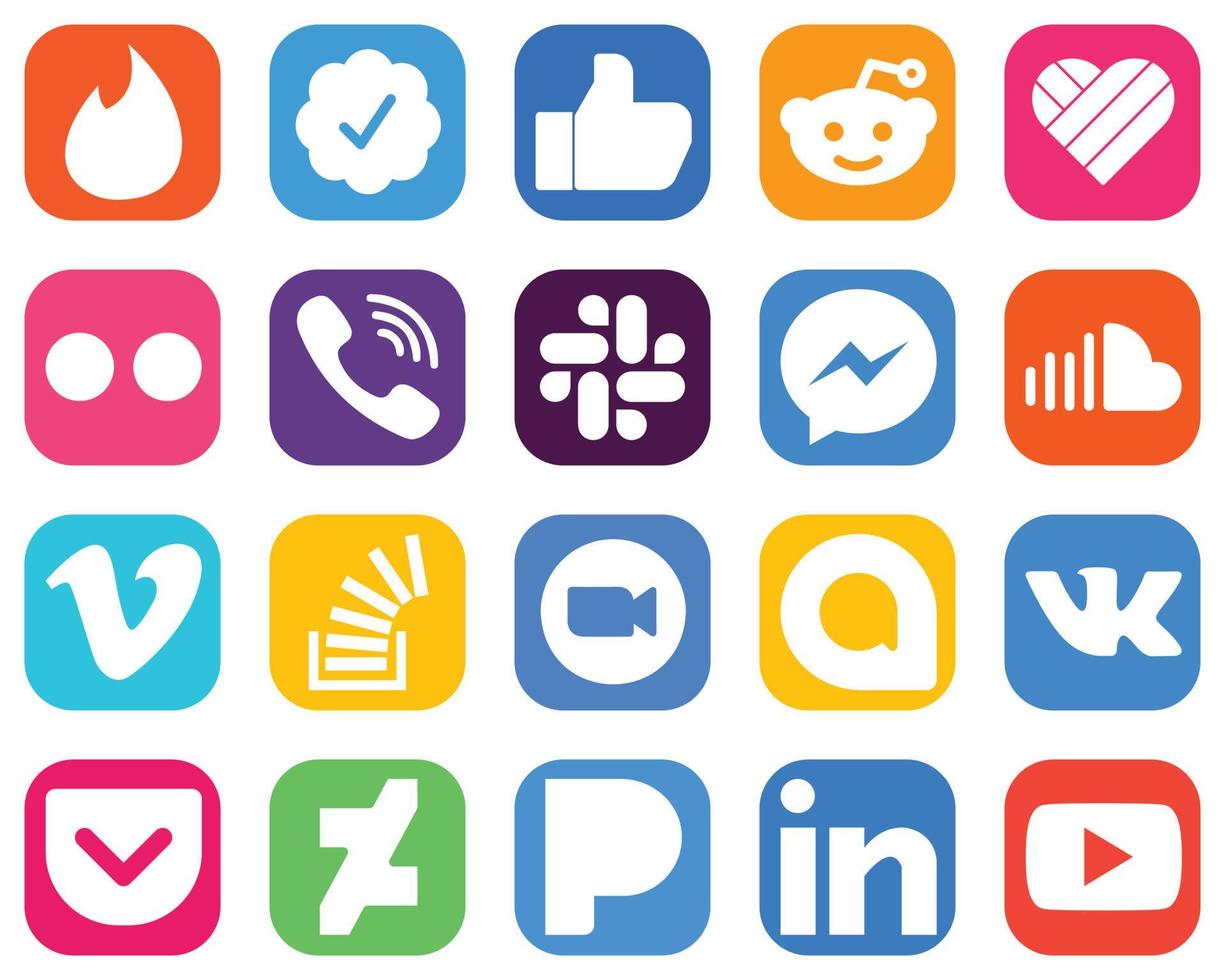 20 Elegant Social Media Icons such as music. soundcloud. viber. fb and messenger icons. Gradient Icon Set vector