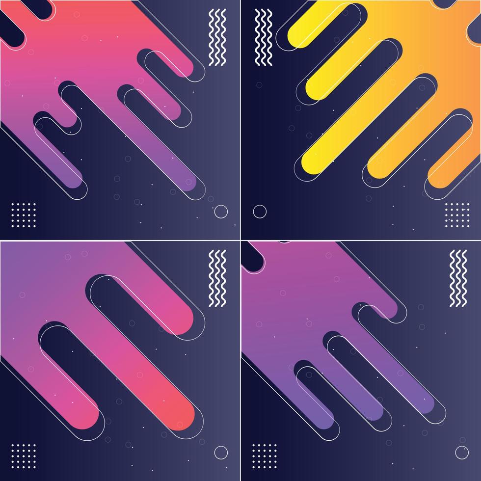 Cool and Modern Abstract Gradient Shape Backgrounds Pack of 6 vector