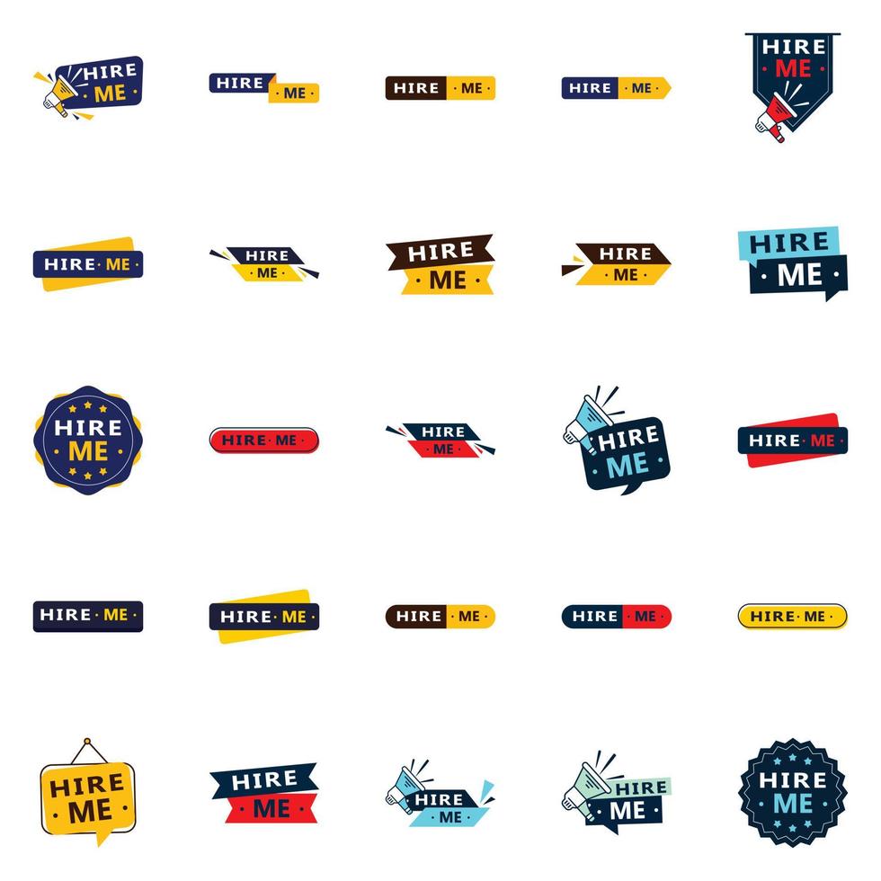 25 Dynamic Hire Me Banners to Get You Hired vector