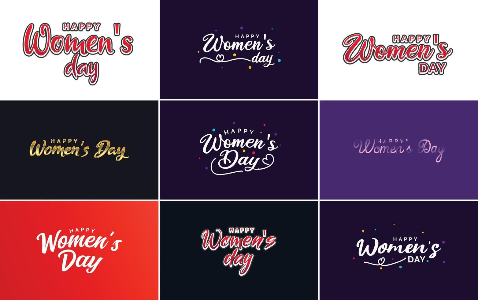 International Women's Day lettering with a love shape. suitable for use in cards. invitations. banners. posters. postcards. stickers. and social media posts vector