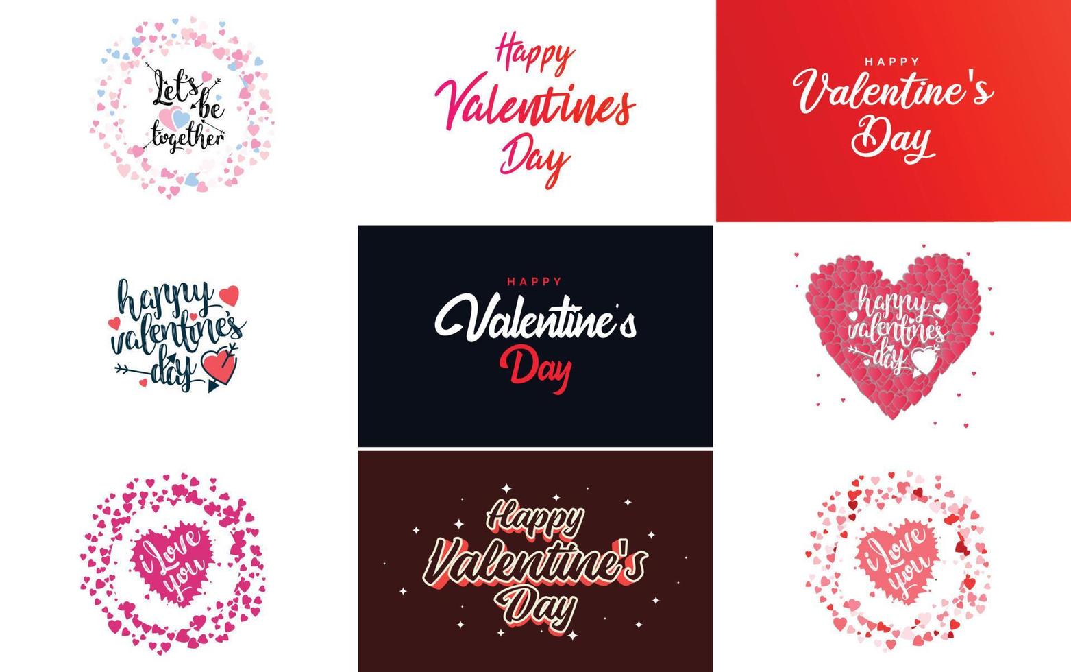 Happy Valentine's Day typography poster with handwritten calligraphy text. isolated on white background vector illustration