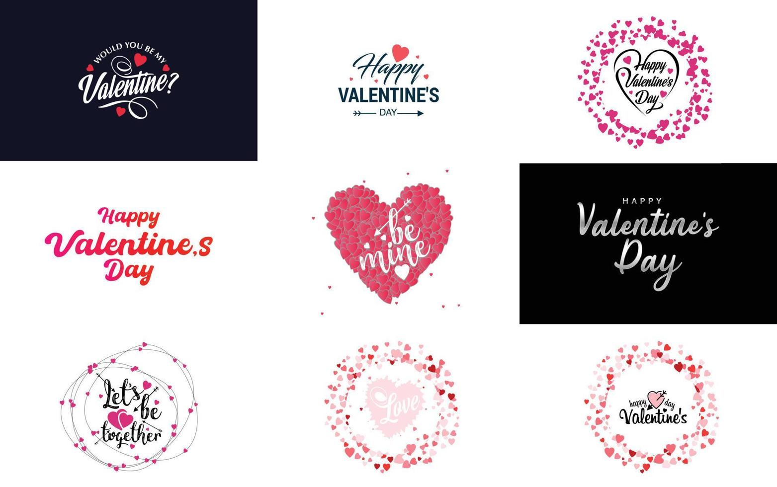 feliz día de san valentín ilustración vectorial de letras dibujadas a mano adecuada para su uso en el diseño de volantes. invitaciones carteles folletos y pancartas vector