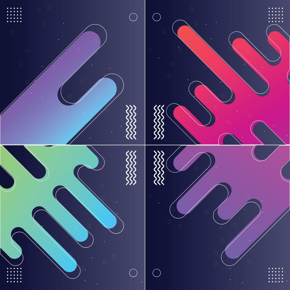 Seamless Vector Patterns with Diagonal Stripes Pack of 4 Abstract Backgrounds