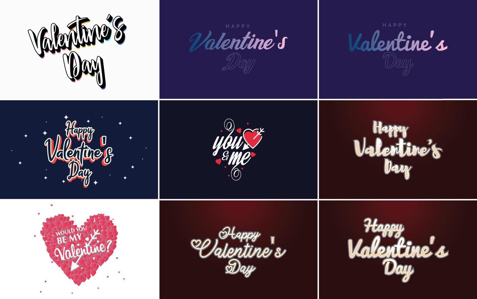 Happy Valentines Day Text, Valentines Day Banner 1977679 Vector Art at  Vecteezy