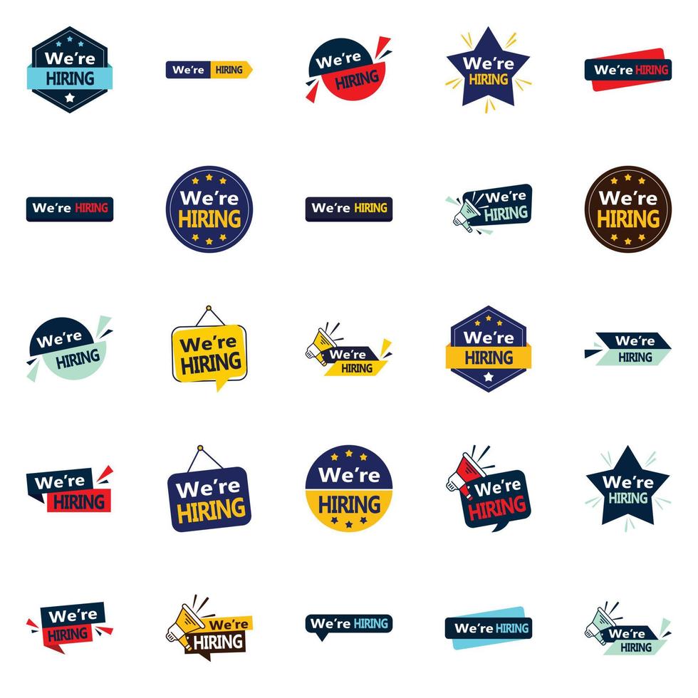 We're Hiring 25 Eye catching Vector Elements for Recruitment Advertisements
