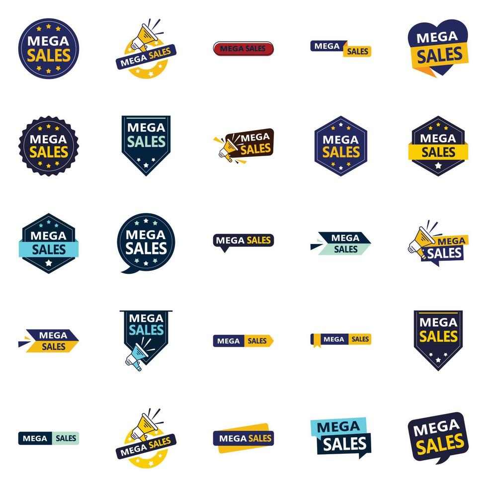25 Dynamic Vector Designs in the Mega Sale Pack   Perfect for Making a big impact in Marketing