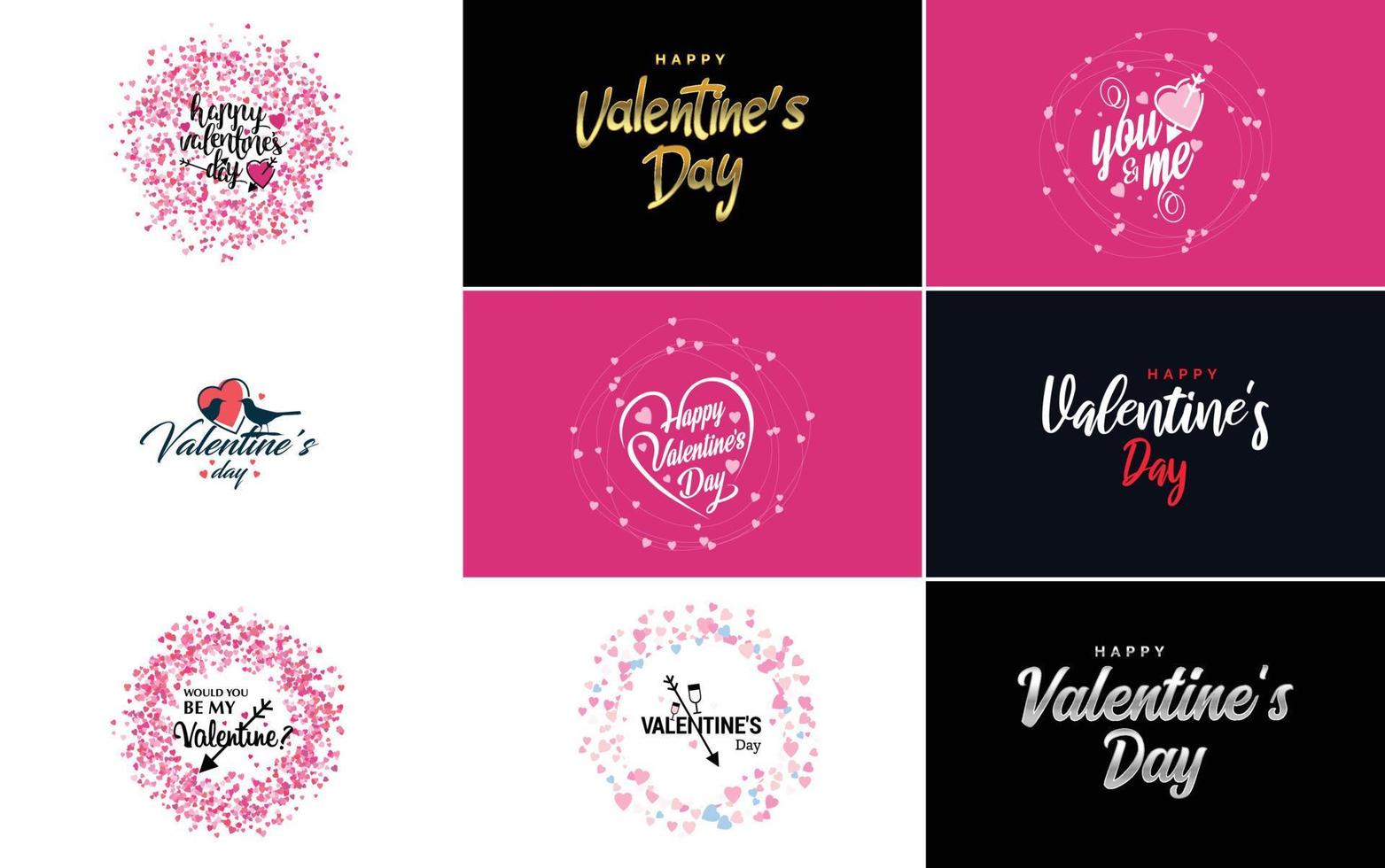 Happy Valentine's Day typography poster with handwritten calligraphy text. isolated on white background vector
