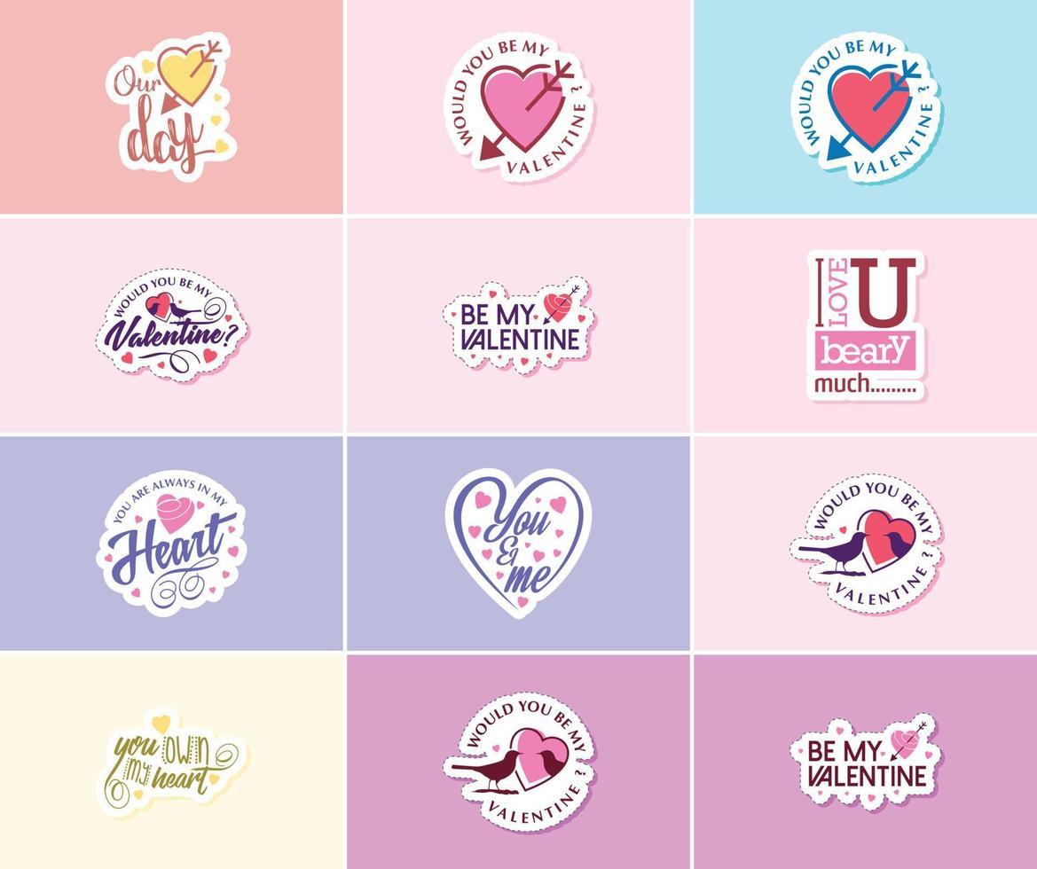 Valentine's Day Graphics Stickers to Share Your Love and Affection vector