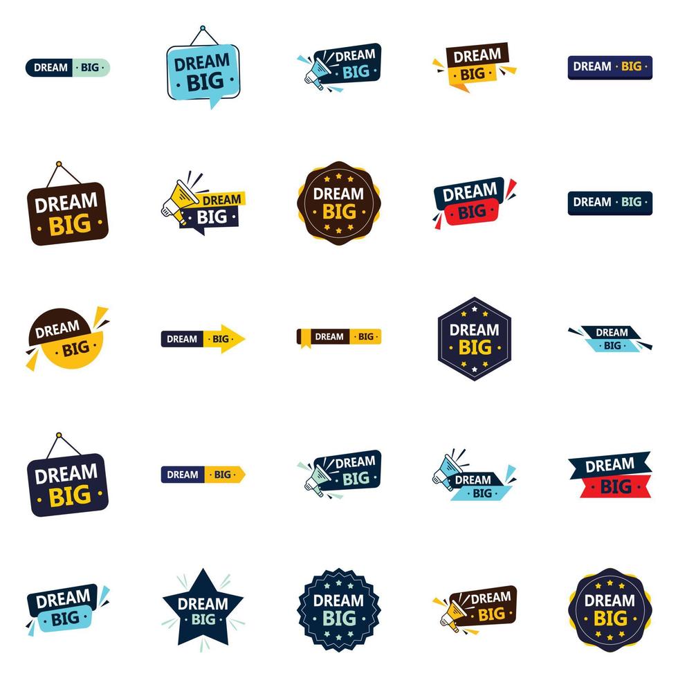 25 fresh vector elements for a positive and optimistic outlook Dream Big