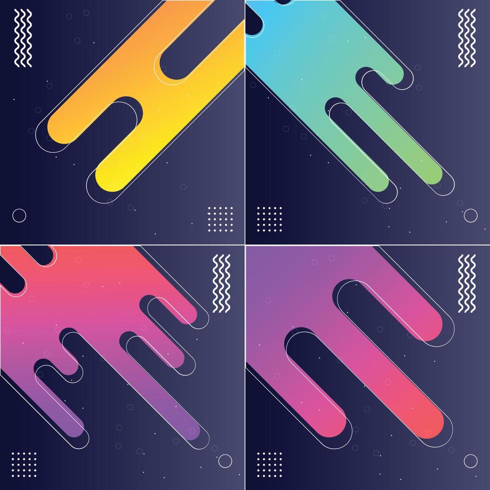 Pack of 4 Abstract Vector Backgrounds in Color Creative Design Collection