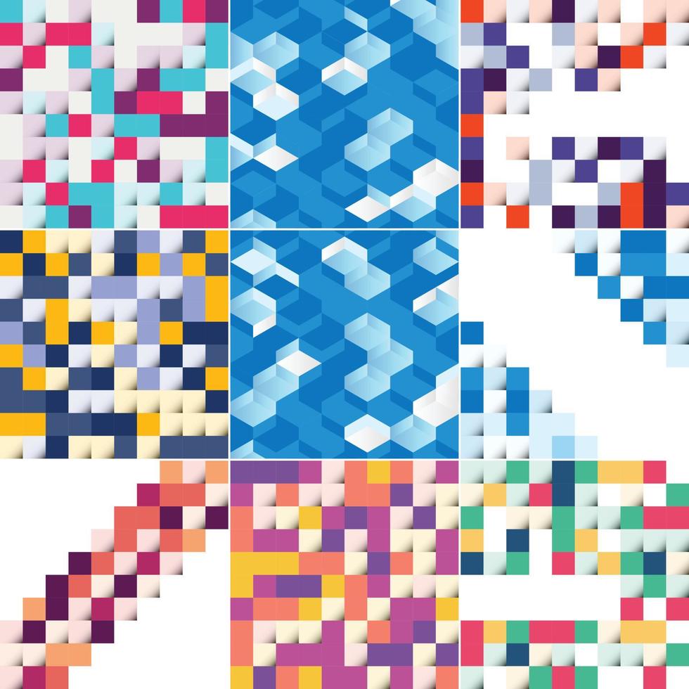 Square blue geometrical abstract background vector