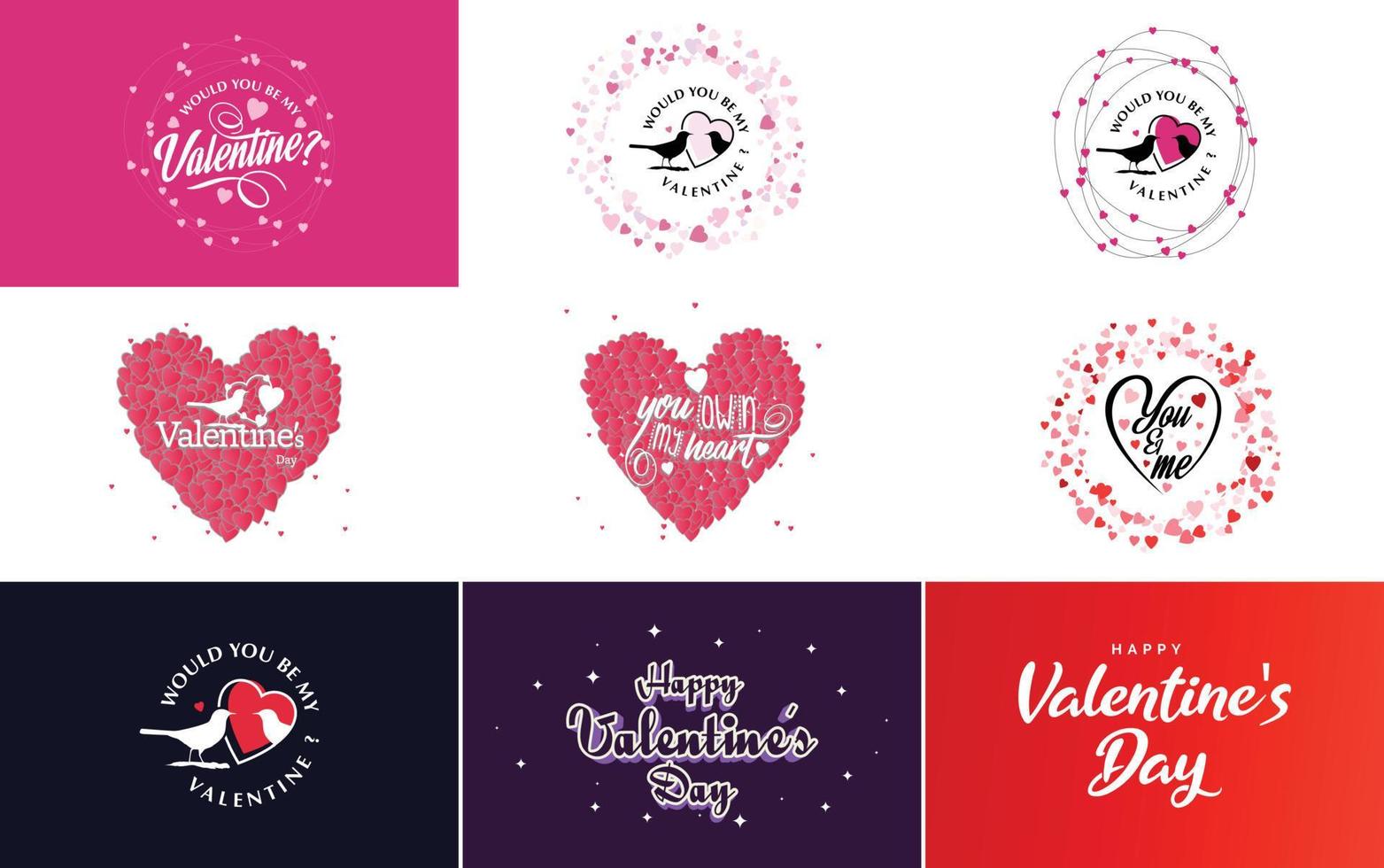 Happy Valentine's Day typography poster with handwritten calligraphy text. isolated on white background vector