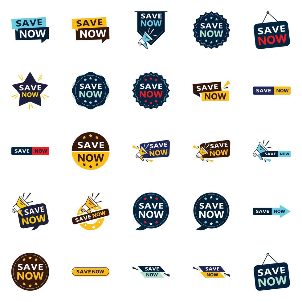 25 Versatile Typographic Banners for promoting savings across media vector