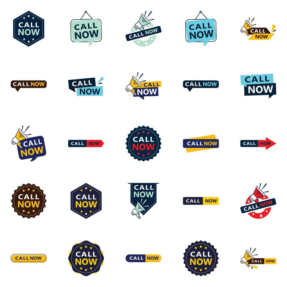 25 banners tipográficos versátiles para promocionar llamadas en diferentes contextos vector
