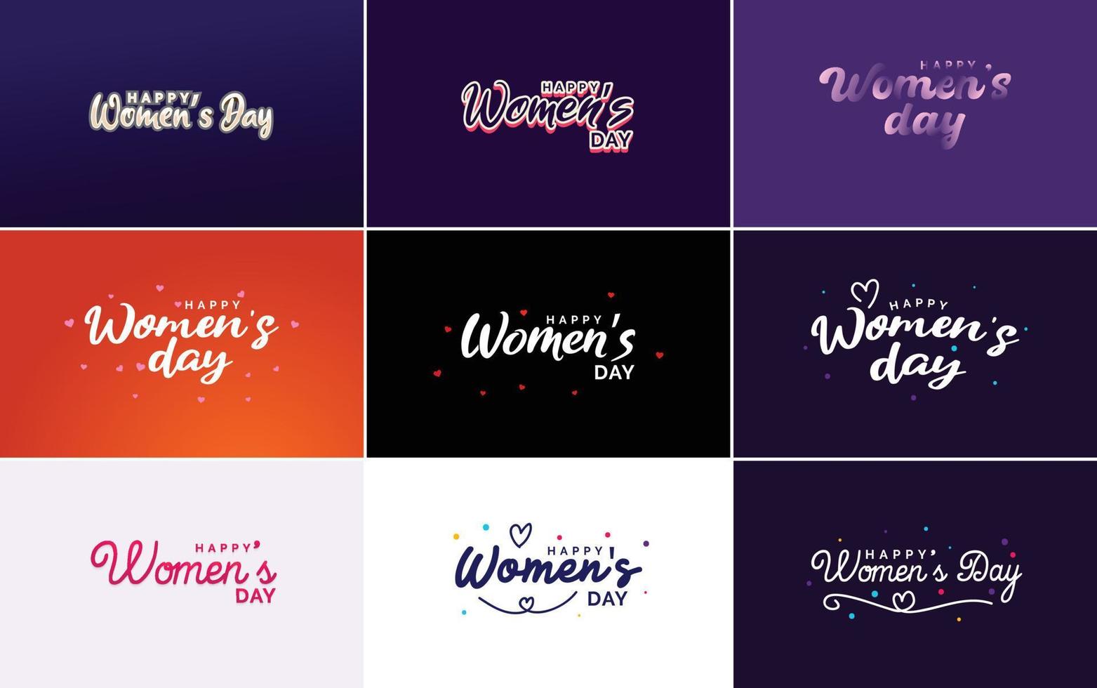 conjunto de signos y emblemas del día internacional de la mujer feliz elementos de diseño vectorial. señales. etiquetas. y colección de insignias vector