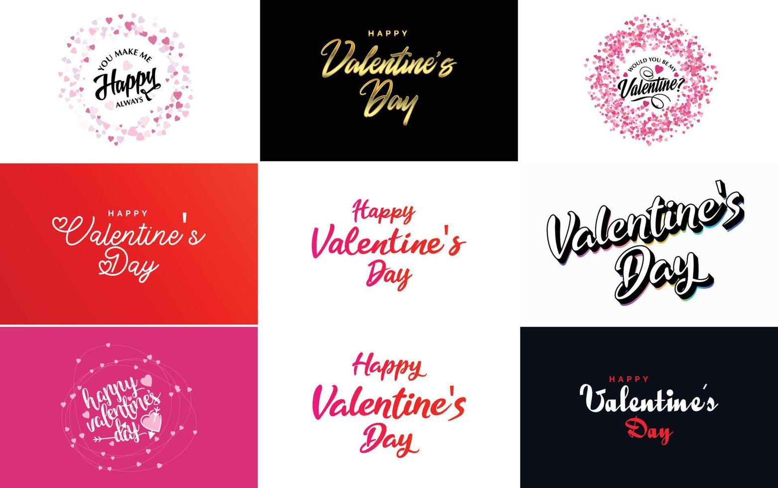 Happy Valentine's Day banner template with a romantic theme and a pink and red color scheme vector