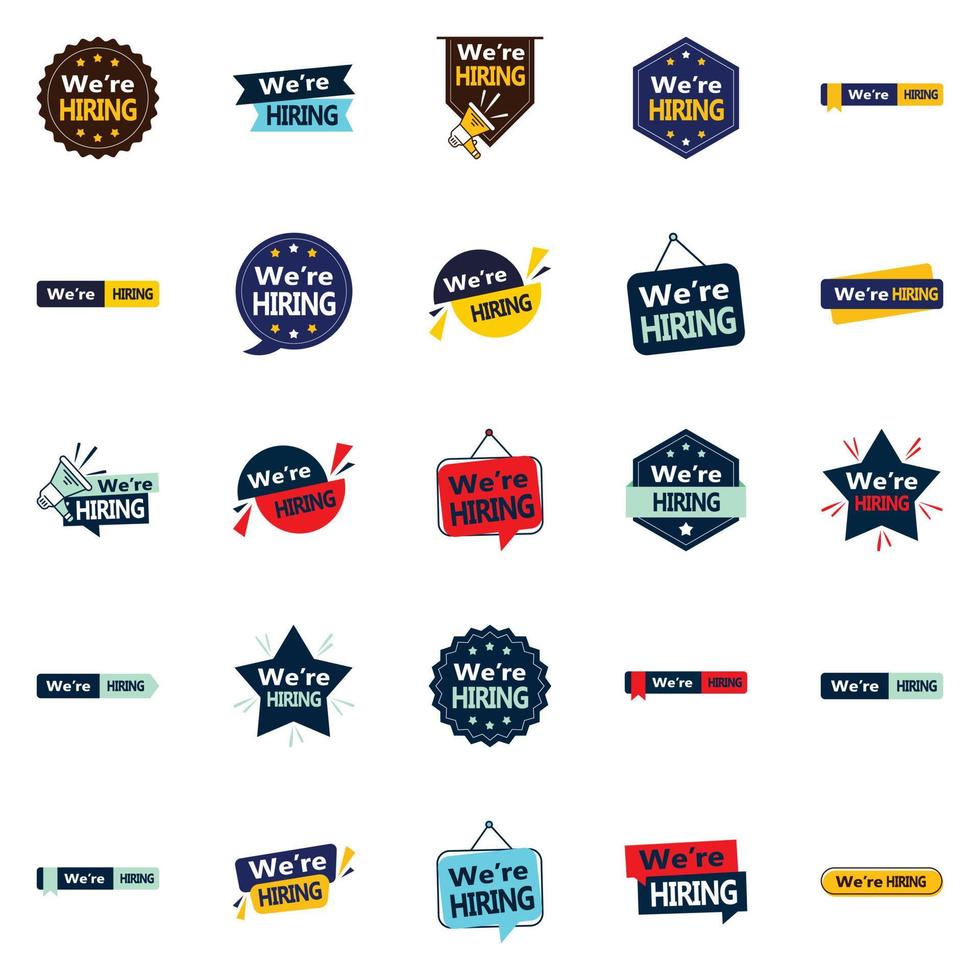 25 We're Hiring Vector Designs to make your recruitment materials more engaging