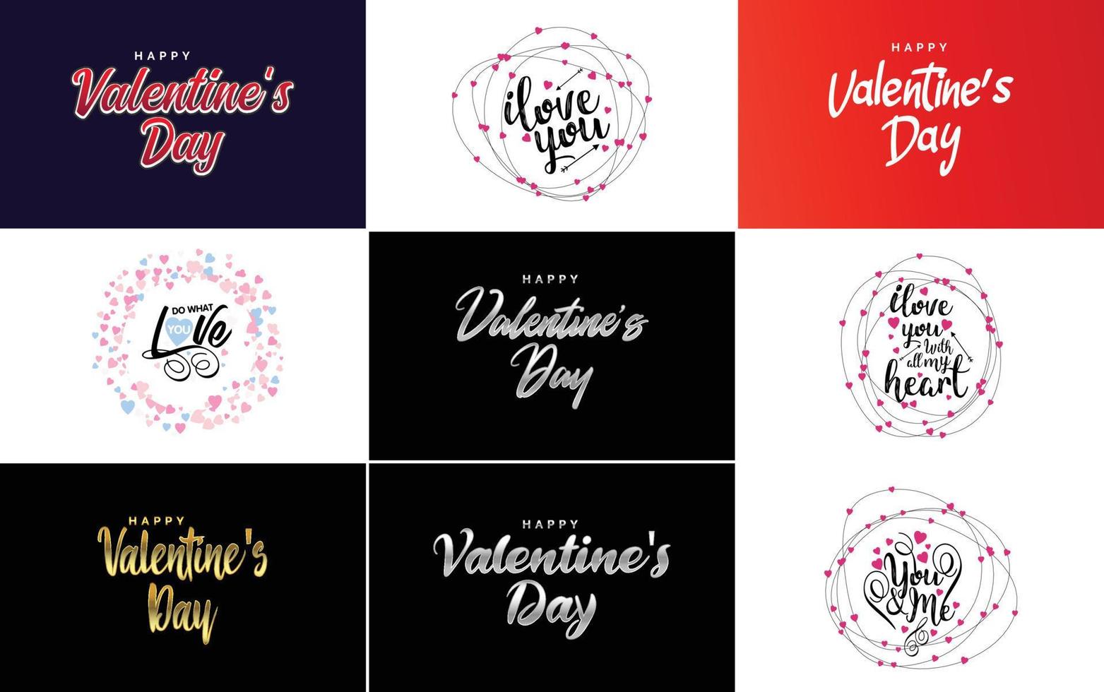 paquete de etiquetas de san valentín de diseño plano rojo vector