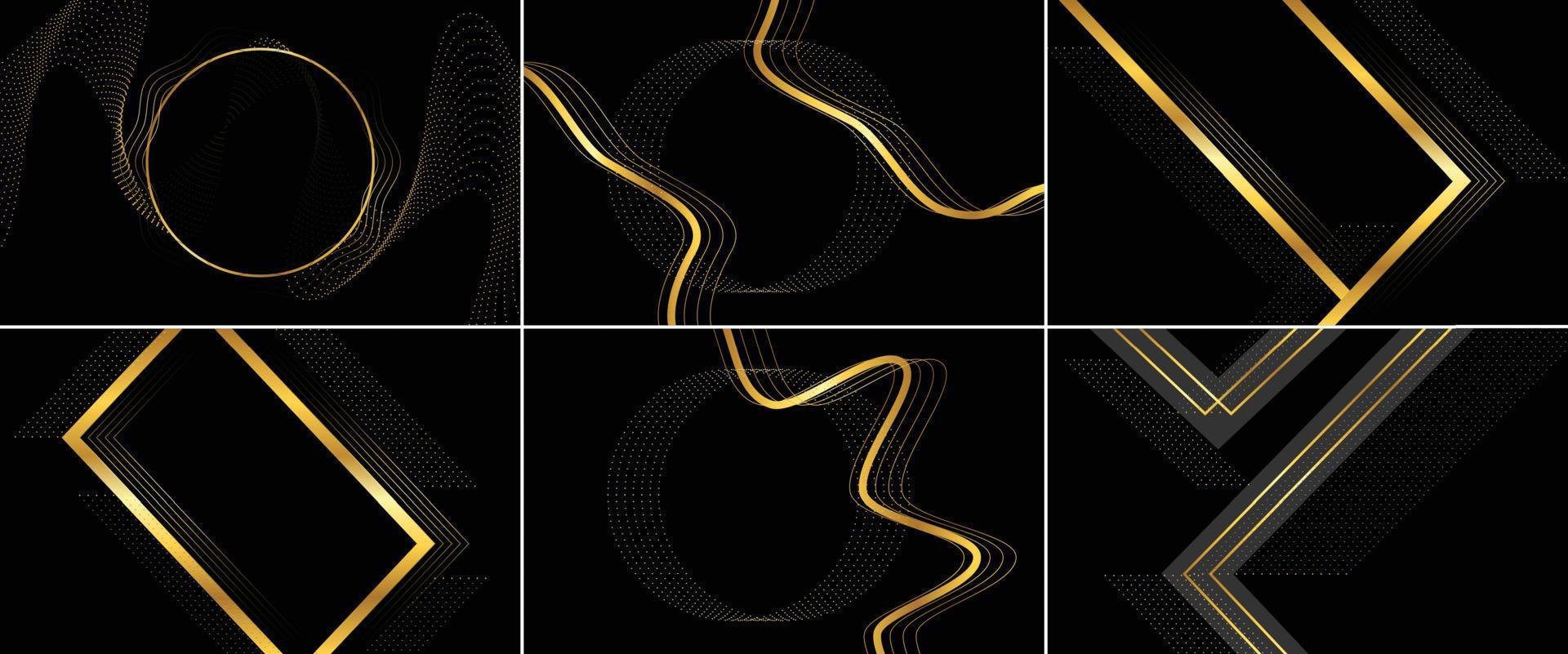 Black stripe with gold border on a dark background vector