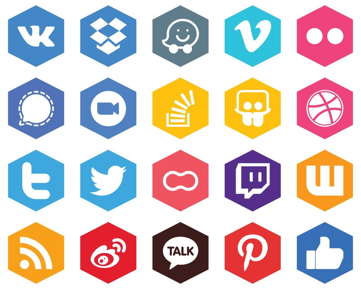 Hexagon Flat Color White Icon Set overflow. question. mesenger. stockoverflow and meeting 20 Elegant Icons vector