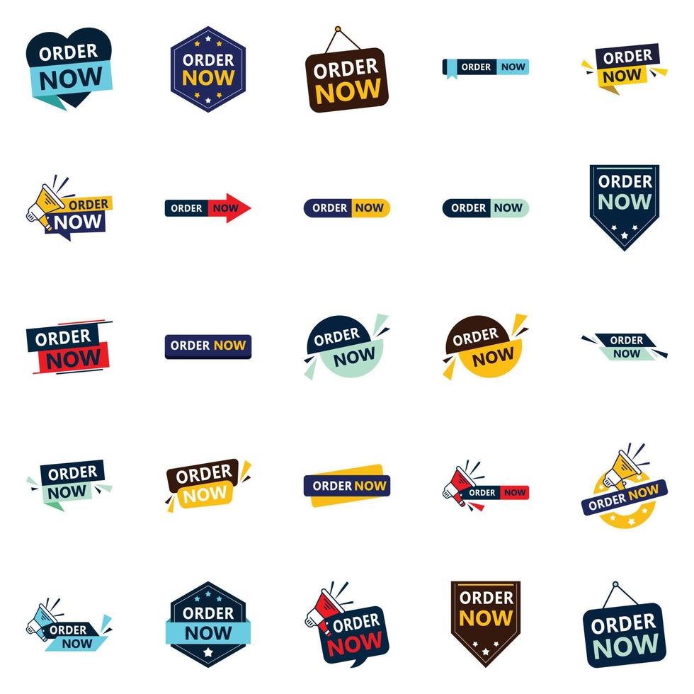 25 Unique Order Now Banners to Help Your Business Stand Out vector