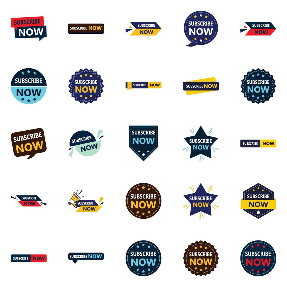 Unleash Your Creativity with Subscribe Now 25 Unique Vector Banner