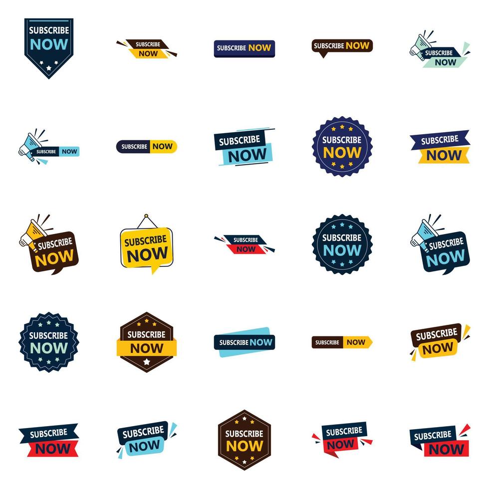 Subscribe Now 25 Vector Banners for Head-turning Design