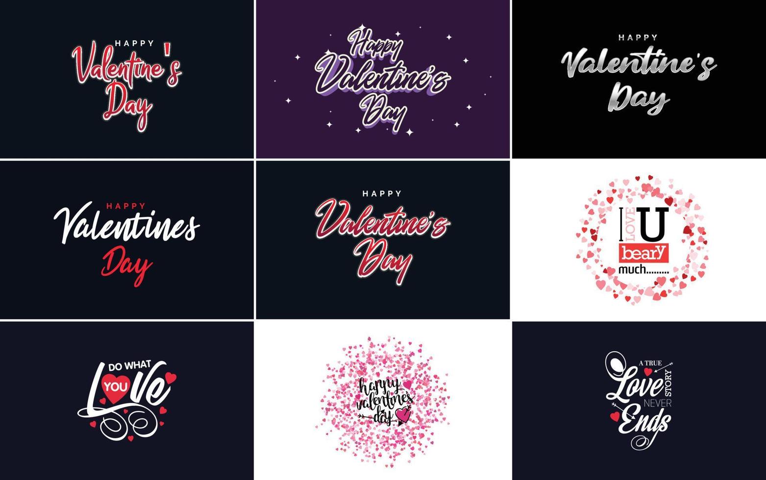 Happy Valentine's Day typography poster with handwritten calligraphy text. isolated on white background vector illustration